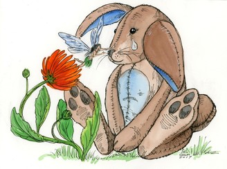 Sketch of the velveteen rabbit by mural artist Marc Stolfi